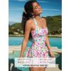 CUPSHE Women’s One Piece Swimsuit Halter Swim Dress Scoop Neck Slimming Bathing Suit Swim Skirt Modest(Pink Floral)