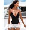 CUPSHE Women’s One Piece Swimsuit Plunge V Neck Crisscross Self Tie Adjustable Bathing Suit Monokini Swimwear(Black)