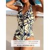 CUPSHE Women’s One Piece Swimsuit Plunging Neck Halter Adjustable Straps Cutouts Bathing Suit Swimwear(Yellow/Navy Blue)
