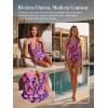 CUPSHE Women’s One Piece Swimsuit Plunging V Neck Bathing Suit Crisscross Self Tie Adjustable Straps Swimwear(Navy/Pink Floral)