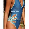 CUPSHE Women’s One Piece Swimsuit Plunging V Neck Halter Adjustable Straps Bathing Suit Backless Cutout Shining Swimwear(Cobalt Blue)