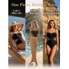 CUPSHE Women’s One Piece Swimsuit Sexy Cutout Monokini Sweetheart Neck Ruched Bathing Suit Mesh Panel(Black)