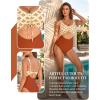 CUPSHE Women’s One Piece Swimsuit V Neck Bathing Suit Cutout Adjustable Wide Straps Drawstring Back Hook Swimwear(Burnt Orange/Yellow Ethnic)