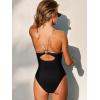 CUPSHE Women’s One Piece Swimsuit V Neck Mesh Adjustable Straps Bathing Suit Swimwear(Black)