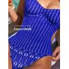 CUPSHE Women’s One Piece Swimsuit V Neck Monokini Underwire Cutouts Bathing Suit Self Tie Adjustable Swimwear(Royal Blue)