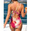 CUPSHE Women’s One Piece Swimsuit V Neck Tummy Control Double Adjustable Straps Back Cutout O-Ring(Fuchsia Red)