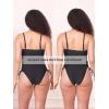 CUPSHE Women’s One Piece Swimsuit V Neck Tummy Control Side Drawstring Ruching Adjustable Straps Bathing Suit(Black)