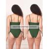 CUPSHE Women’s One Piece Swimsuit V Neck Tummy Control Side Drawstring Ruching Adjustable Straps Bathing Suit(Hunter Green)
