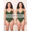 CUPSHE Women’s One Piece Swimsuit V Neck Tummy Control Side Drawstring Ruching Adjustable Straps Bathing Suit(Hunter Green)
