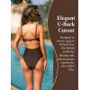 CUPSHE Women’s One Piece Swimsuit V Neck Twist Adjustable Straps Cut Out Back Hook Bathing Suit(Brown/Leopard)