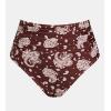 CUPSHE Womens Shirred High Waisted Bikini Bottom(Brown Paisley)