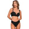 CUPSHE Women’s Bikini Sets Sweetheart Neck Two Piece Crisscross Self Tie Adjustable Straps Bathing Suit(Black)