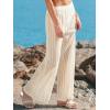 CUPSHE Women Swimsuit Coverup Pants Wide Leg Beach Pants Sheer Mesh Beach Vacation Outfits(Beige)