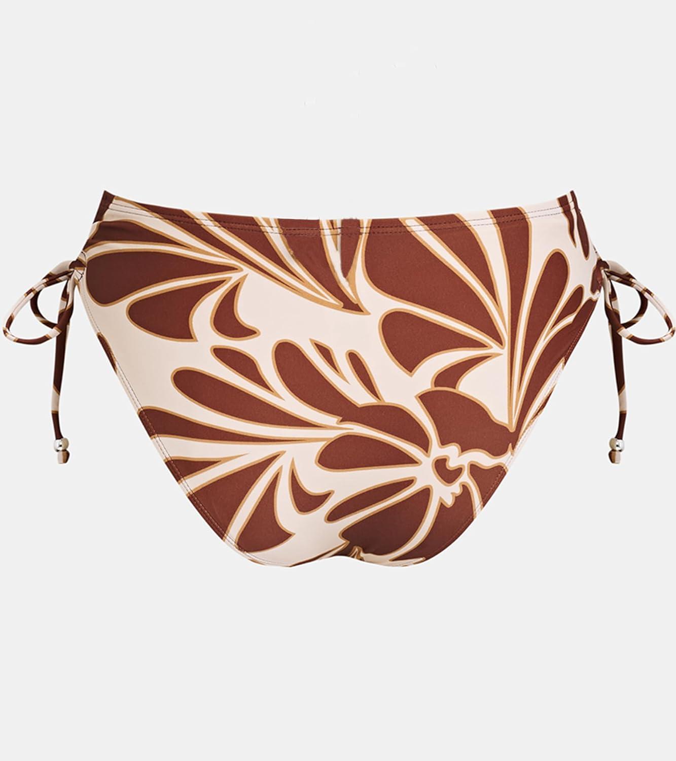 imageCUPSHE Women Swimsuit Bikini Bottom String Cheeky Side Tie Low Rise Bathing SuitMaroon RedFloral