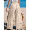CUPSHE Summer Wide Leg Pants for Women Trendy Tie Waist High Waisted Palazzo Straight Pant with Pockets(Beige)