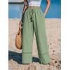 CUPSHE Summer Wide Leg Pants for Women Trendy Tie Waist High Waisted Palazzo Straight Pant with Pockets(Green-2)