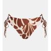 CUPSHE Women Swimsuit Bikini Bottom String Cheeky Side Tie Low Rise Bathing Suit(Maroon Red/Floral)