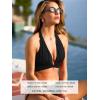 CUPSHE Women’s Bikini Set Two Piece Swimsuit Halter Strap V Neck Ruching Bathing Suit Mid Rise Side Drawstring(Black)