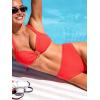 CUPSHE Women’s Bikini Set Two Piece Swimsuit High Waisted Bathing Suit Sweetheart Neck Back Tie Textured Full Coverage(Red)