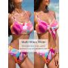 CUPSHE Women’s Bikini Sets Two Piece Swimsuit High Waisted Bathing Suit Removable Bow Crossback Tie Swimwear(Purple/Red/Floral)