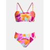CUPSHE Women’s Bikini Sets Two Piece Swimsuit High Waisted Bathing Suit Removable Bow Crossback Tie Swimwear(Purple/Red/Floral)