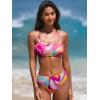 CUPSHE Women’s Bikini Sets Two Piece Swimsuit High Waisted Bathing Suit Removable Bow Crossback Tie Swimwear(Purple/Red/Floral)
