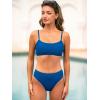 CUPSHE Women’s Bikini Sets Two Piece Swimsuit High Waisted Bathing Suit Removable Bow Crossback Tie Swimwear(Royal Blue)