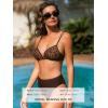 CUPSHE Women’s Bikini Sets Two Piece Swimsuit High Waisted Bathing Suit V Neck Adjustable Straps Back Hook(Coffee Brown/Floral)