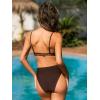 CUPSHE Women’s Bikini Sets Two Piece Swimsuit High Waisted Bathing Suit V Neck Adjustable Straps Back Hook(Coffee Brown/Floral)