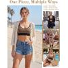 CUPSHE Women’s Bikini Sets Two Piece Swimsuit Sporty Mid Rise Scoop Neck Adjustable Spaghetti Straps Textured Midkini(Brown/Black Leopard)