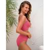 CUPSHE Women’s Bikini Sets Two Piece Swimsuit Sporty Mid Rise Scoop Neck Adjustable Spaghetti Straps Textured Midkini(Dusty Pink)