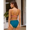 CUPSHE Women’s Bikini Sets Two Piece Swimsuit V Neck Cutout Back Hook Adjustable Straps Bathing Suit(Teal Blue)
