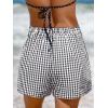 CUPSHE Women’s Gingham Shorts High Waist Elastic Waist Button Front Casual Loose Fit Summer Short(Black)