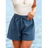 CUPSHE Women’s High Waist Drawstring Shorts Tie Casual Loose Fit Elastic Waist Summer Shorts(Blue)