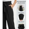 CUPSHE Women’s High Waist Wide Leg Pants with Pockets Ruffle Loose Fit Casual Beach(Black)