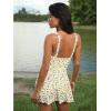 CUPSHE Women’s One Piece Swimsuit Bathing Suit Scoop Neck Swimdress Wide Straps Tie Knot Swim Skirt(Yellow/Blue Floral)