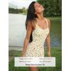 CUPSHE Women’s One Piece Swimsuit Bathing Suit Scoop Neck Swimdress Wide Straps Tie Knot Swim Skirt(Yellow/Blue Floral)