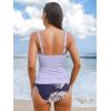 CUPSHE Women’s Tankini Sets Two Piece Bathing Suits Tummy Control Square Neck Adjustable Straps Ruched Ribbed(Lavender Purple Tropical)