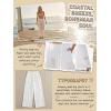 CUPSHE Womens Wide Leg Cover Up Beach Pants Summer Drawstring Elastic Waist Vacation Palazzo Pant(White)