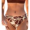 CUPSHE Women Swimsuit Bikini Bottom String Cheeky Side Tie Low Rise Bathing Suit(Maroon Red/Floral)