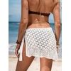 CUPSHE Womens Crochet Swimsuit Coverup Wrap Skirt Mini Beach Vacation Short Skirts(White)