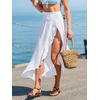 CUPSHE Women’s Sarong Cover Up Smocked Swimwear Midi Wrap Ruffle Beach Cover Ups(White)