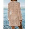 CUPSHE Women’s Swimsuit Cover Up Open Front Summer Kimono Cardigan Crochet Coverup Dress for Swimwear(Neutral)