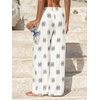 CUPSHE Women Wide Leg Beach Pants Tropical Floral Plus Size Pants with Pockets Vacation Casual Dressy(Beige)