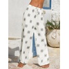 CUPSHE Women Wide Leg Beach Pants Tropical Floral Plus Size Pants with Pockets Vacation Casual Dressy(Beige)