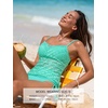 CUPSHE Women’s Tankini Sets Two Piece V Neck Mesh Swimsuit Bathing Suit Adjustable Spaghetti Straps Side Tie(Mint Green)