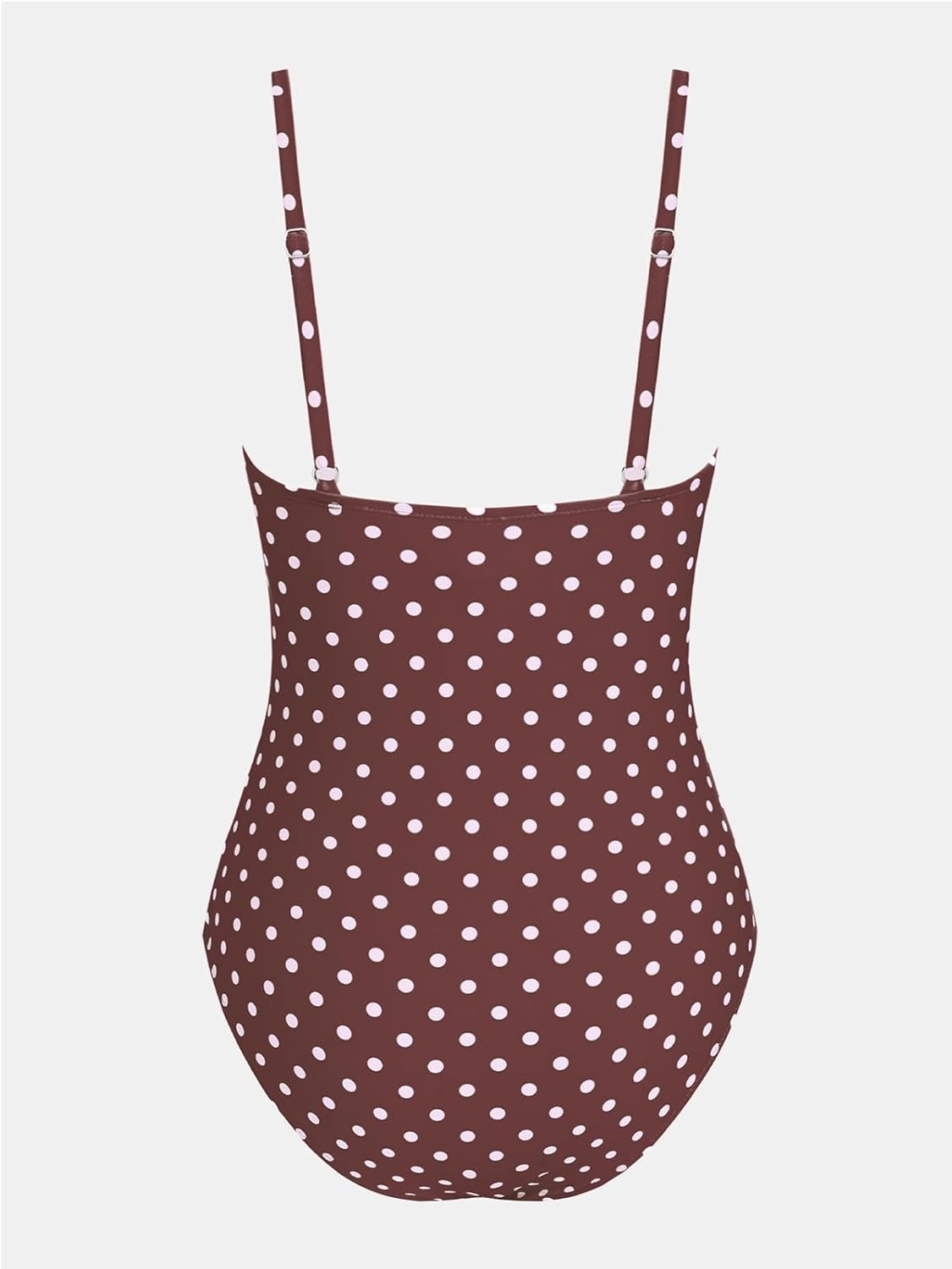 image:imageCUPSHE Womens One Piece Swimsuit Tummy Control V Neck Bathing SuitsBrownPink Polka Dots
