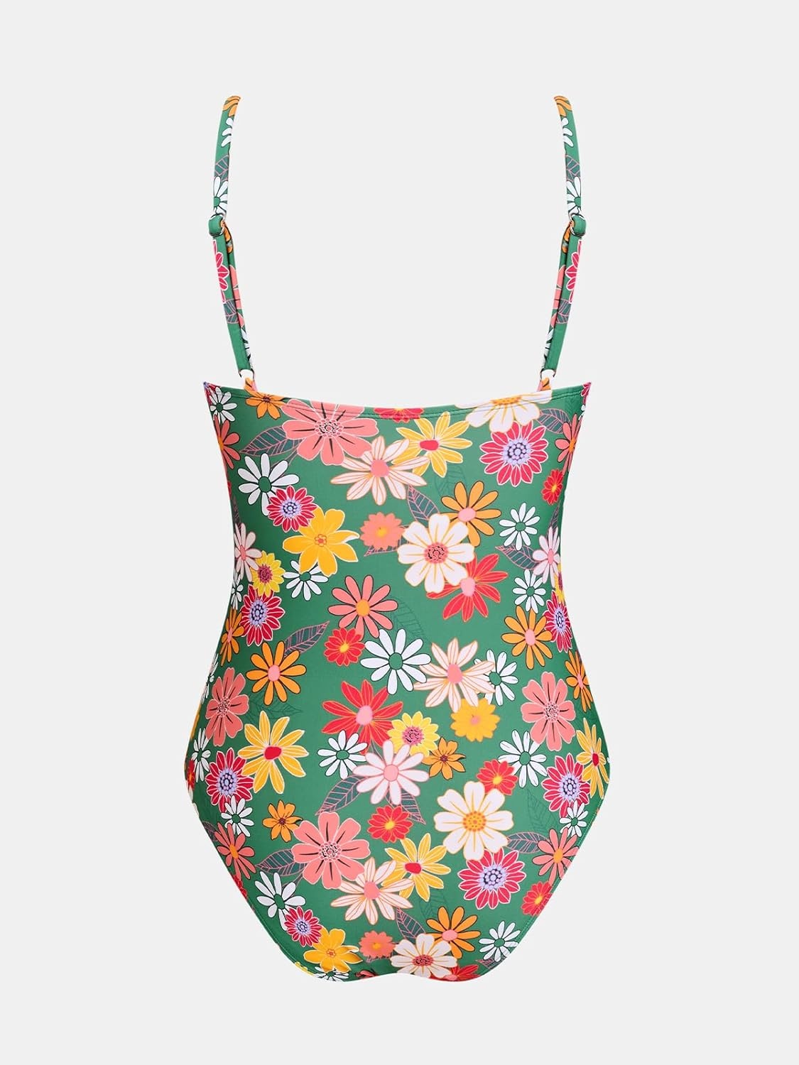 image:imageCUPSHE Womens One Piece Swimsuit Tummy Control V Neck Bathing SuitsGreenRed Floral