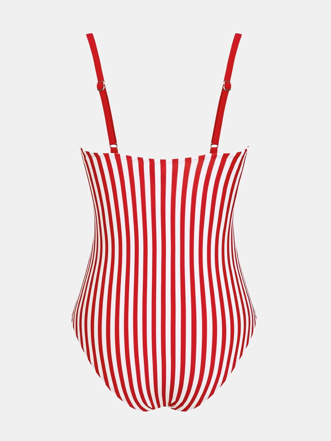 image:imageCUPSHE Womens One Piece Swimsuit Tummy Control V Neck Bathing SuitsRed Striped