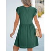 CUPSHE Summer Dress for Women Casual Spring V Neck Lace Appliques Cap Sleeves Hollow Out Beach Mini Dress(Green)